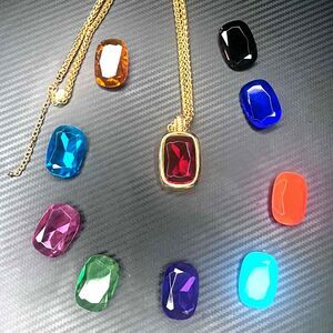 Joan Rivers Interchangeable Pendant Necklace – 10 Colored Stones Included!!